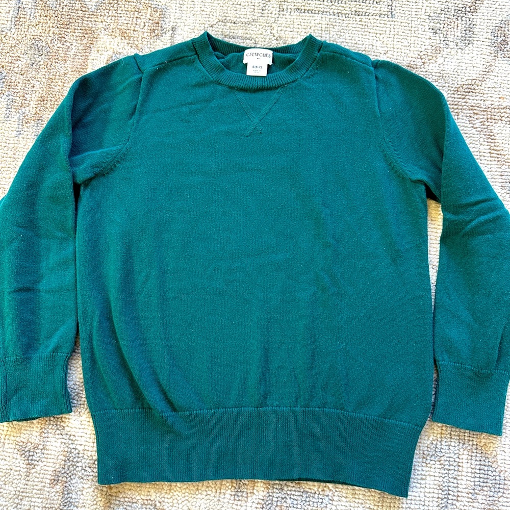 Boys J Crew Green Sweater, size 6/7